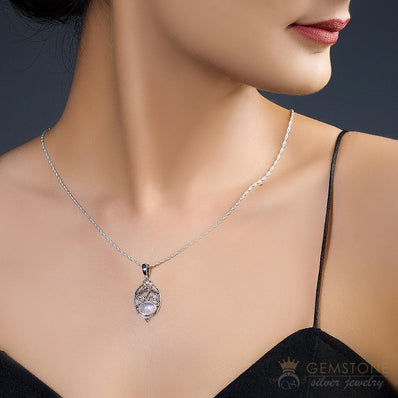 Moonstone Pendant-Lustrous Whisper - Gemstone Silver Jewelry