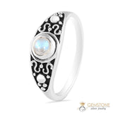 Moonstone Ring-Fiery Trance