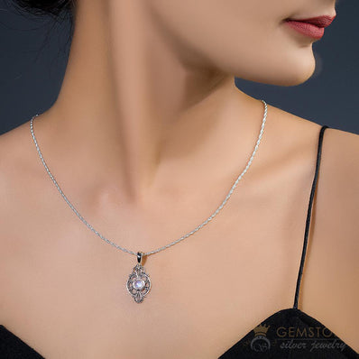 Moonstone Pendant-Sweet Riddle - Gemstone Silver Jewelry