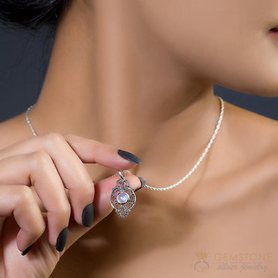 Moonstone Pendant-Sweet Riddle - Gemstone Silver Jewelry