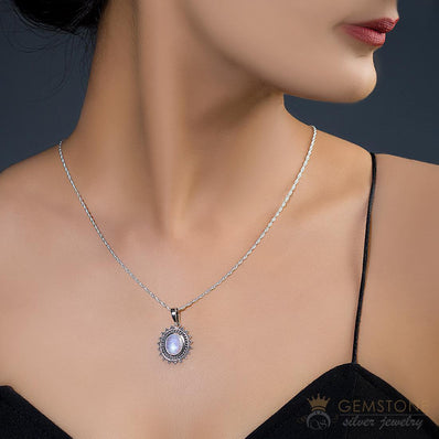 Moonstone Pendant-Lunar Will - Gemstone Silver Jewelry