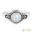Moonstone Ring-Cloudy Shield