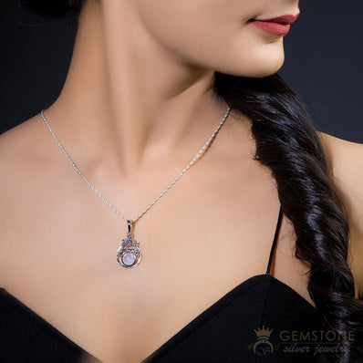 Moonstone Pendant-Colossal Lure - Gemstone Silver Jewelry
