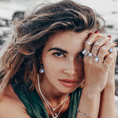 Moonstone Earring-Indie Moon - Gemstone Silver Jewelry