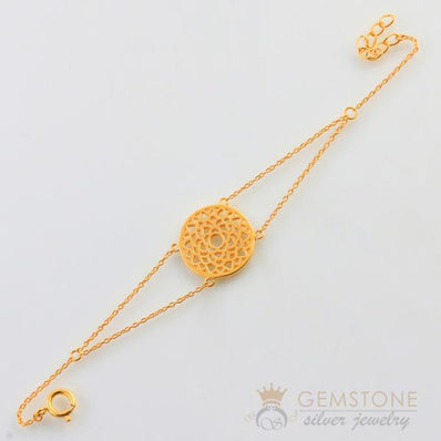 14KT YELLOW GOLD -CROWN CHAKRA BRACELET - Gemstone Silver Jewelry
