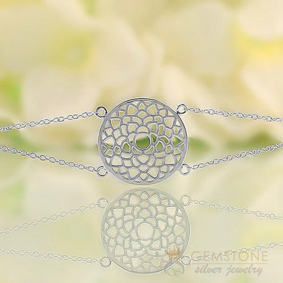 925 STERLING SILVER -CROWN CHAKRA BRACELET - Gemstone Silver Jewelry