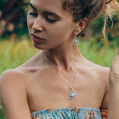 Moonstone Pendant-Spectra - Gemstone Silver Jewelry