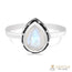 Moonstone Ring-Ornamented Teardrop