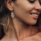 Moonstone Earring-Palm Of Esteem - gemstonesilverjewelryus