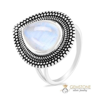 Moonstone Ring-Dreamy Teardrop