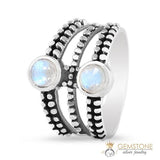 Moonstone Ring-Twining Signets