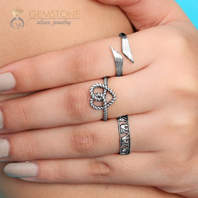 Silver Ring-Braided Allure