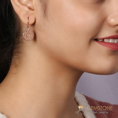 14KT ROSE GOLD -SOLAR PLEXUS CHAKRA EARRING - Gemstone Silver Jewelry