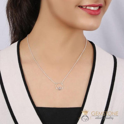 Moonstone Necklace-Moon Halo - Gemstone Silver Jewelry