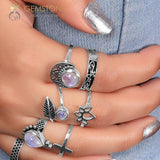 Moonstone Ring-Night Mermaid - gemstonesilverjewelryus