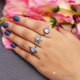 Moonstone Ring-Starburst Sun - gemstonesilverjewelryus