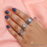 Moonstone Ring-Twining Signets - gemstonesilverjewelryus
