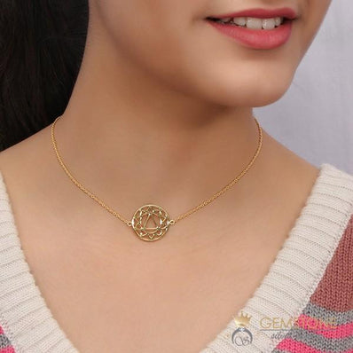 14KT YELLOW GOLD -SOLAR PLEXUS CHAKRA NECKLACE - Gemstone Silver Jewelry
