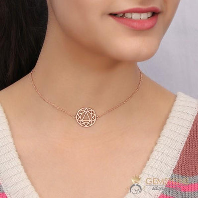 14KT ROSE GOLD -SOLAR PLEXUS CHAKRA NECKLACE - Gemstone Silver Jewelry