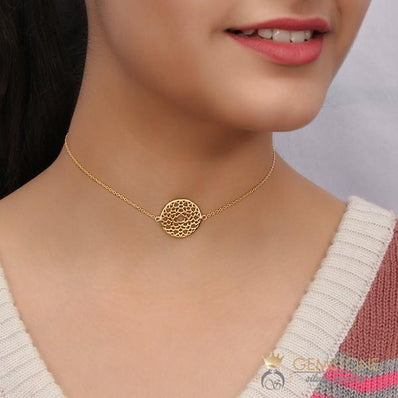 14KT YELLOW GOLD -CROWN CHAKRA NECKLACE - Gemstone Silver Jewelry