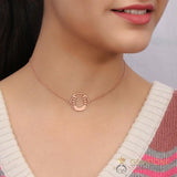 14KT ROSE GOLD -HORSESHOE GOOD KARMA CHAKRA CHOKER - gemstonesilverjewelryus