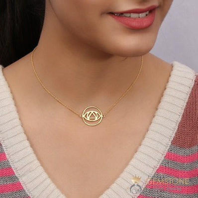 14KT YELLOW GOLD -BROW CHAKRA NECKLACE - Gemstone Silver Jewelry