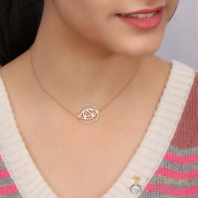 14KT ROSE GOLD -BROW CHAKRA NECKLACE - Gemstone Silver Jewelry