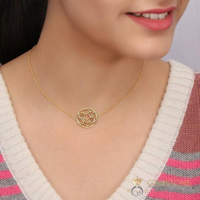 14KT YELLOW GOLD -SACRAL CHAKRA NECKLACE - Gemstone Silver Jewelry