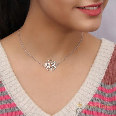 925 STERLING SILVER -LOTUS GOOD KARMA CHAKRA NECKLACE - Gemstone Silver Jewelry
