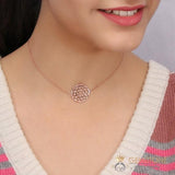 14KT ROSE GOLD -HEART CHAKRA CHOKER - gemstonesilverjewelryus