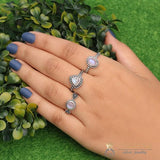 Moonstone Ring-Triple Grandeur