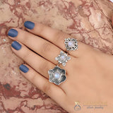 Moonstone Ring-Blossom Bliss - gemstonesilverjewelryus