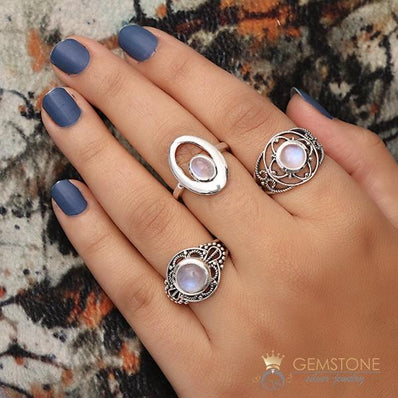 Moonstone Ring-Flamboyant Orbit