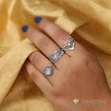Moonstone Ring-Bella's Swan - gemstonesilverjewelryus