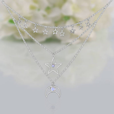 Moonstone Necklace-Sky Energy - gemstonesilverjewelryus