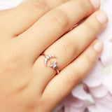 14k Rose Gold Vermeil Moonstone Ring - Luna Thrill - gemstonesilverjewelryus