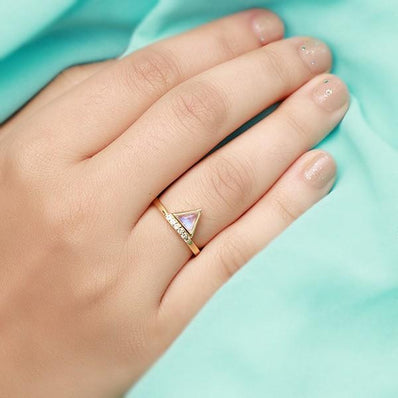 14k Gold Vermeil Moonstone Ring - Ardour - gemstonesilverjewelryus