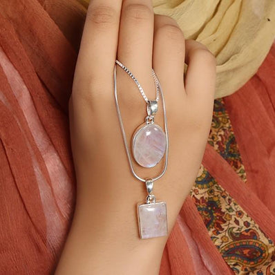Moonstone Pendant-Moon Enclosure