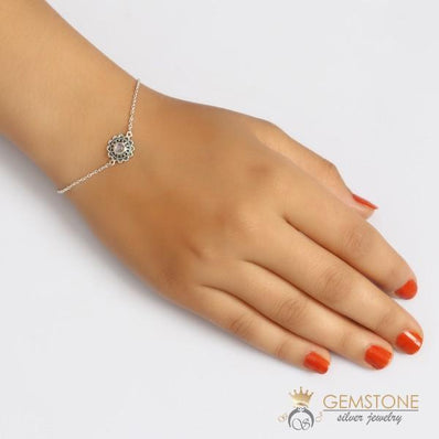 Moonstone Bracelet-Moonflower - gemstonesilverjewelryus