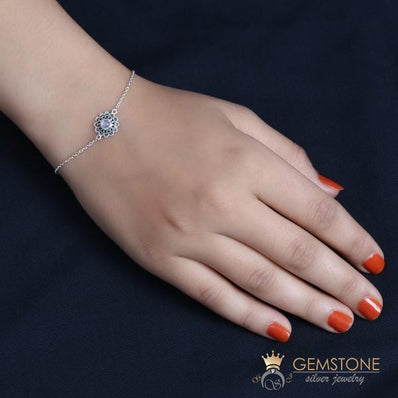 Moonstone Bracelet-Moonflower - gemstonesilverjewelryus