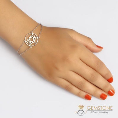 925 STERLING SILVER -LOTUS GOOD KARMA CHAKRA BRACELET - Gemstone Silver Jewelry