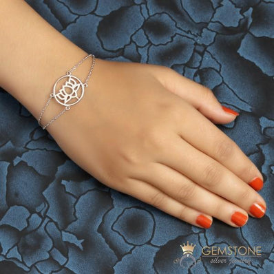 925 STERLING SILVER -LOTUS GOOD KARMA CHAKRA BRACELET - Gemstone Silver Jewelry