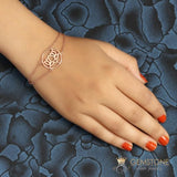 14KT ROSE GOLD -LOTUS GOOD KARMA CHAKRA BRACELET - gemstonesilverjewelryus