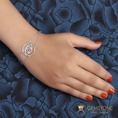 925 STERLING SILVER -BROW CHAKRA BRACELET - Gemstone Silver Jewelry