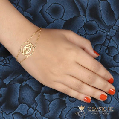 14KT YELLOW GOLD -BROW CHAKRA BRACELET - Gemstone Silver Jewelry