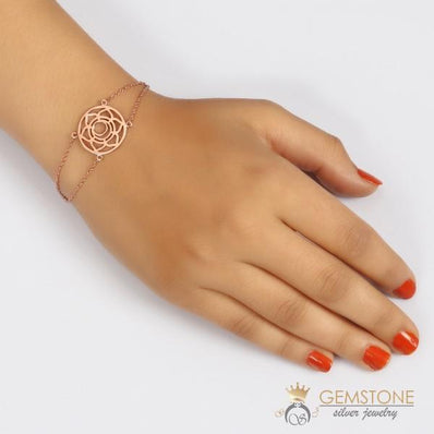 14KT ROSE GOLD -SACRAL CHAKRA BRACELET - Gemstone Silver Jewelry