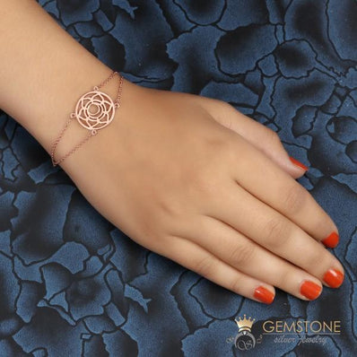 14KT ROSE GOLD -SACRAL CHAKRA BRACELET - Gemstone Silver Jewelry
