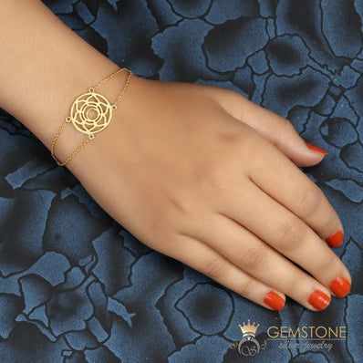 14KT YELLOW GOLD -SACRAL CHAKRA BRACELET - Gemstone Silver Jewelry