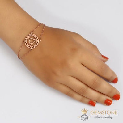 14KT ROSE GOLD -THROAT CHAKRA BRACELET - Gemstone Silver Jewelry