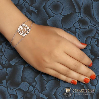 925 STERLING SILVER -THROAT CHAKRA BRACELET - Gemstone Silver Jewelry